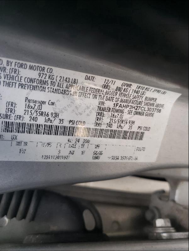 Photo 9 VIN: 1FAHP3H27CL303758 - FORD FOCUS SEL 