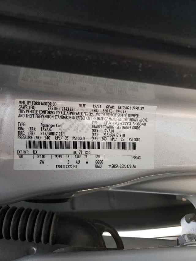 Photo 9 VIN: 1FAHP3H27CL316848 - FORD FOCUS SEL 