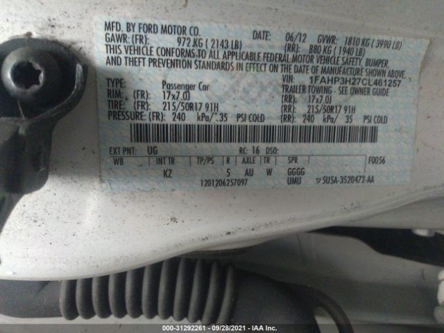 Photo 8 VIN: 1FAHP3H27CL461257 - FORD FOCUS 