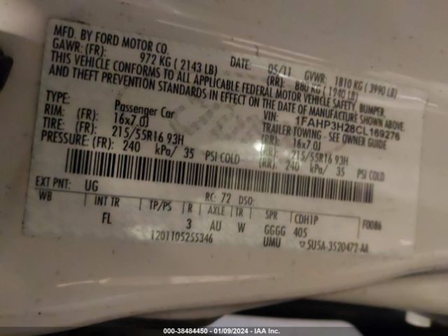 Photo 8 VIN: 1FAHP3H28CL169276 - FORD FOCUS 