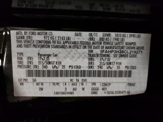 Photo 9 VIN: 1FAHP3H28CL219271 - FORD FOCUS SEL 