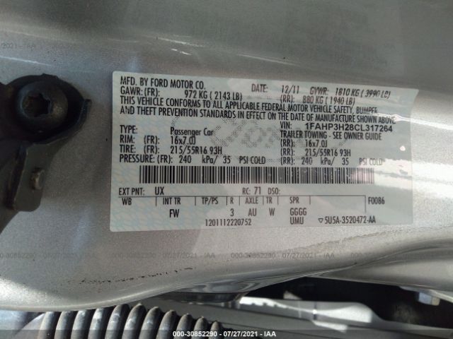 Photo 8 VIN: 1FAHP3H28CL317264 - FORD FOCUS 