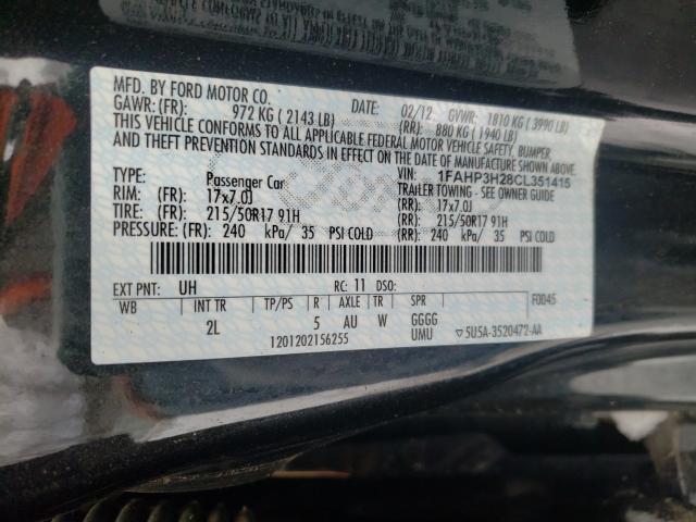 Photo 9 VIN: 1FAHP3H28CL351415 - FORD FOCUS SEL 