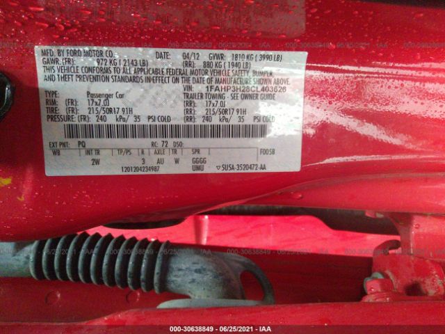 Photo 8 VIN: 1FAHP3H28CL403626 - FORD FOCUS 