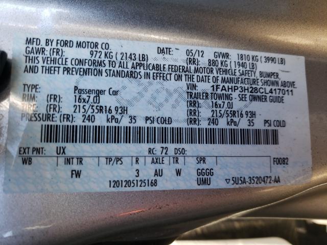 Photo 9 VIN: 1FAHP3H28CL417011 - FORD FOCUS SEL 