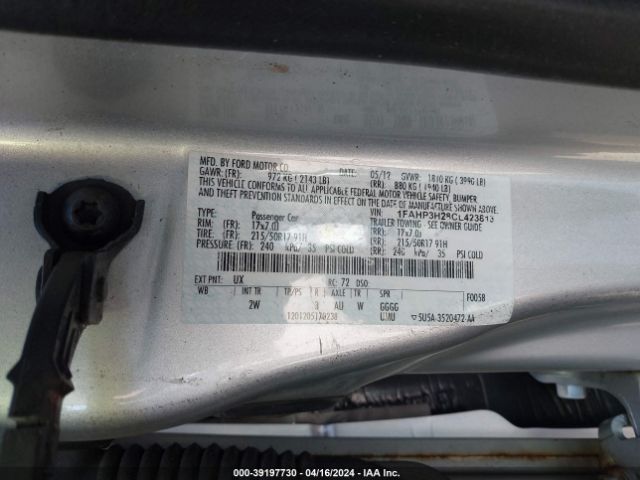 Photo 8 VIN: 1FAHP3H28CL423813 - FORD FOCUS 