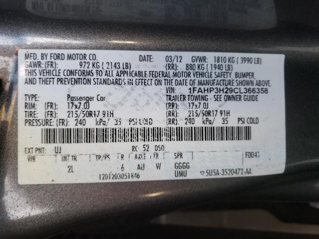 Photo 12 VIN: 1FAHP3H29CL366358 - FORD FOCUS SEL 