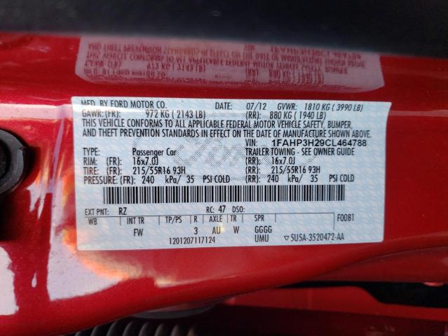 Photo 12 VIN: 1FAHP3H29CL464788 - FORD FOCUS SEL 