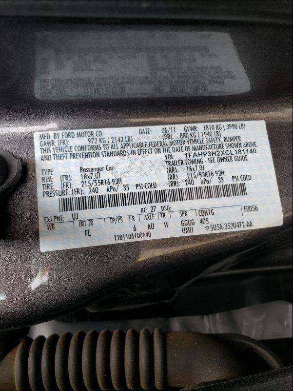 Photo 9 VIN: 1FAHP3H2XCL181140 - FORD FOCUS SEL 