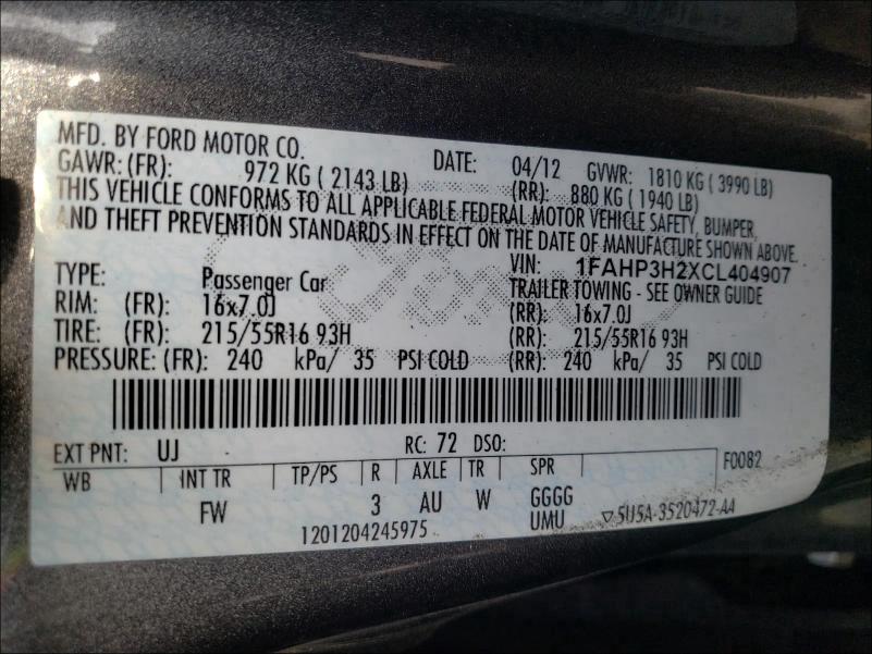 Photo 9 VIN: 1FAHP3H2XCL404907 - FORD FOCUS SEL 