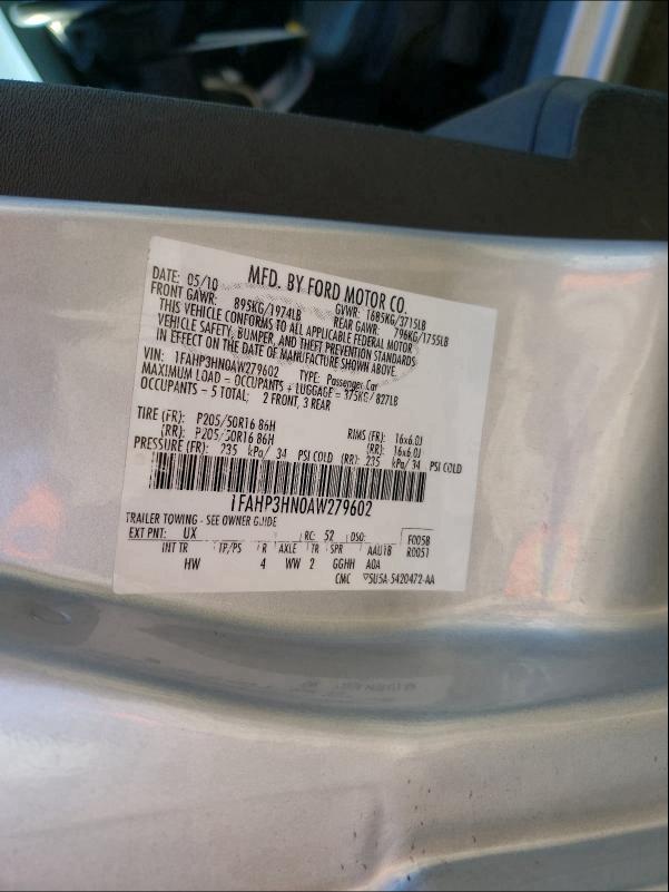 Photo 9 VIN: 1FAHP3HN0AW279602 - FORD FOCUS SEL 