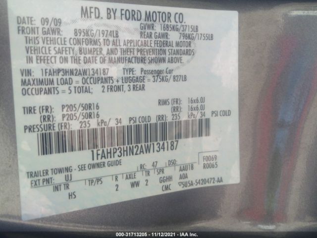 Photo 8 VIN: 1FAHP3HN2AW134187 - FORD FOCUS 