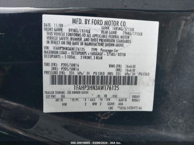 Photo 8 VIN: 1FAHP3HN3AW176125 - FORD FOCUS 