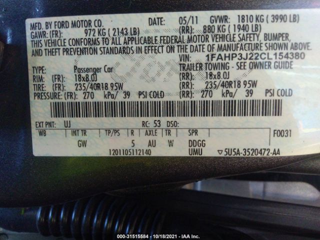 Photo 8 VIN: 1FAHP3J22CL154380 - FORD FOCUS 