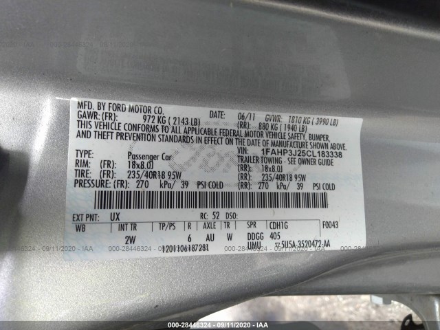 Photo 8 VIN: 1FAHP3J25CL183338 - FORD FOCUS 