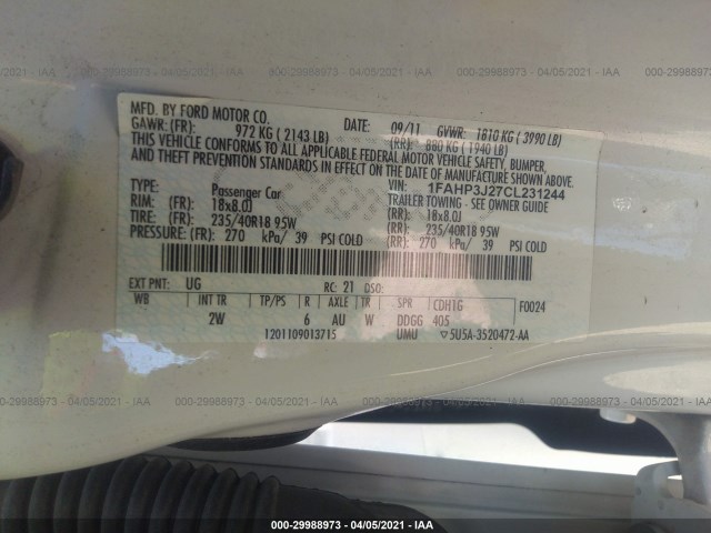 Photo 8 VIN: 1FAHP3J27CL231244 - FORD FOCUS 