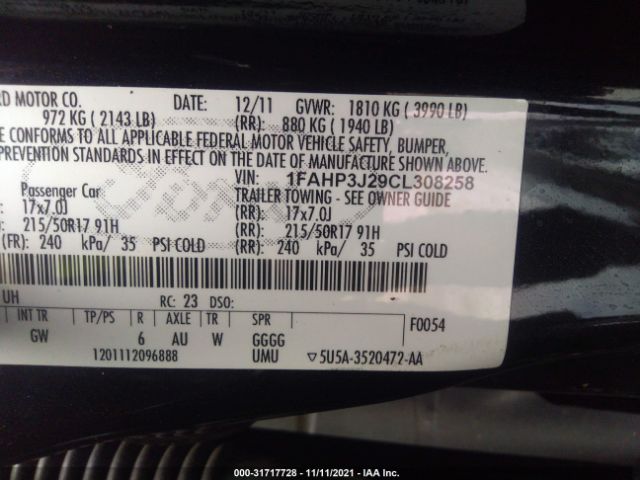 Photo 8 VIN: 1FAHP3J29CL308258 - FORD FOCUS 