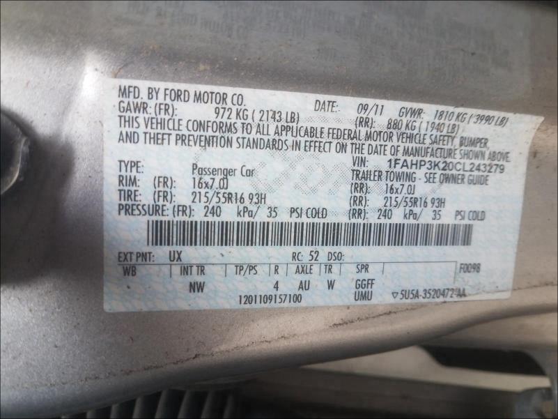 Photo 9 VIN: 1FAHP3K20CL243279 - FORD FOCUS SE 