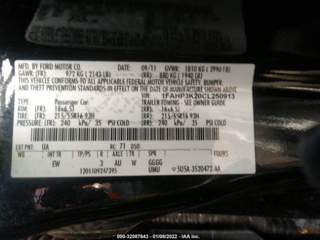 Photo 8 VIN: 1FAHP3K20CL250913 - FORD FOCUS 