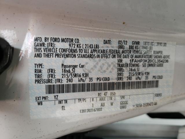 Photo 9 VIN: 1FAHP3K20CL354236 - FORD FOCUS SE 