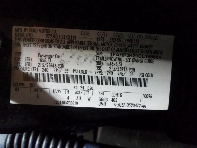 Photo 9 VIN: 1FAHP3K21CL166664 - FORD FOCUS SE 