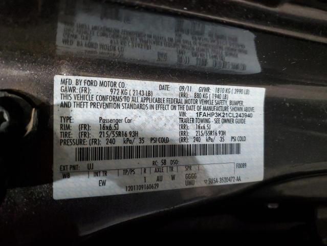 Photo 11 VIN: 1FAHP3K21CL243940 - FORD FOCUS 