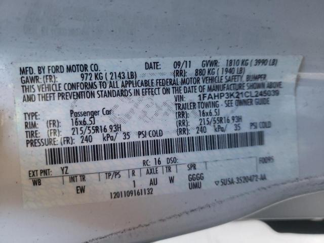 Photo 9 VIN: 1FAHP3K21CL245039 - FORD FOCUS SE 