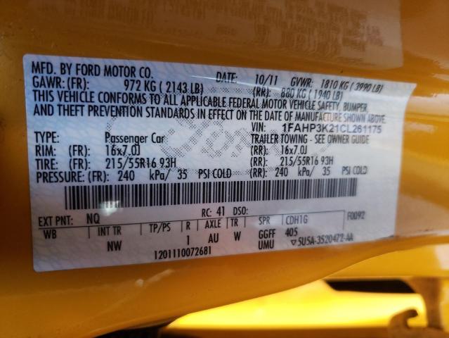 Photo 9 VIN: 1FAHP3K21CL261175 - FORD FOCUS SE 