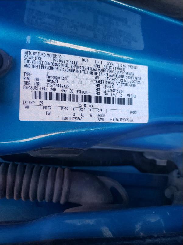 Photo 9 VIN: 1FAHP3K21CL300721 - FORD FOCUS SE 