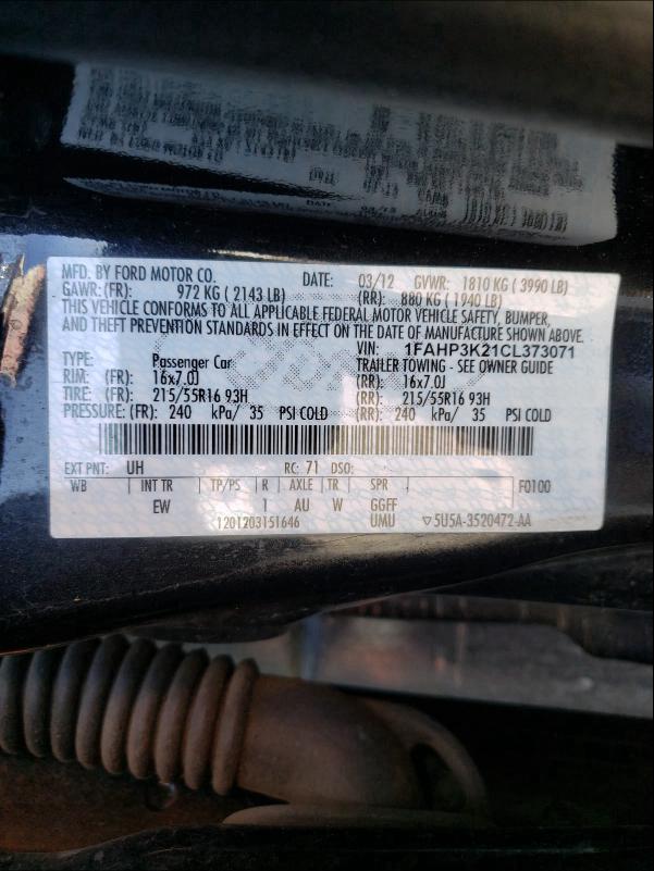 Photo 9 VIN: 1FAHP3K21CL373071 - FORD FOCUS SE 