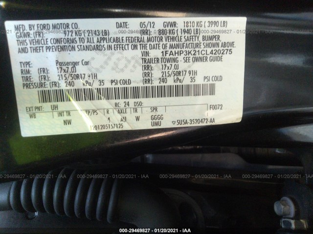 Photo 8 VIN: 1FAHP3K21CL420275 - FORD FOCUS 