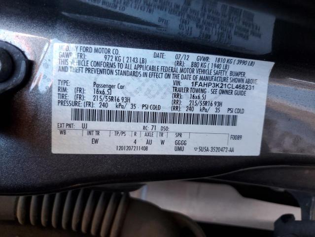 Photo 11 VIN: 1FAHP3K21CL468231 - FORD FOCUS 