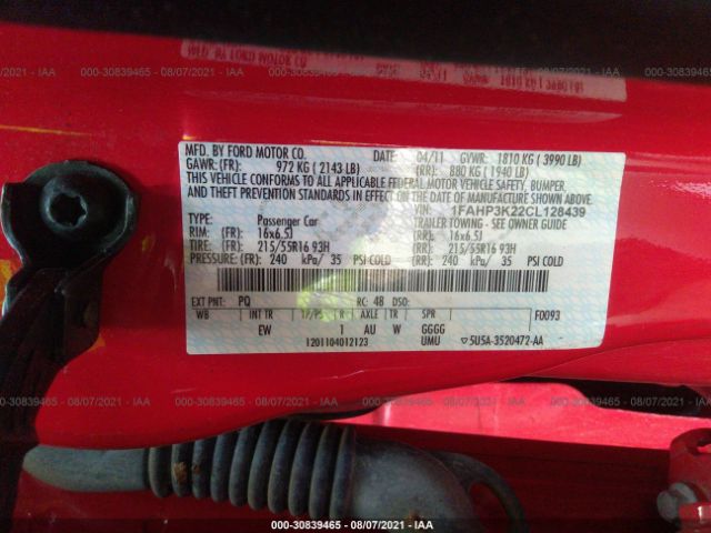 Photo 8 VIN: 1FAHP3K22CL128439 - FORD FOCUS 