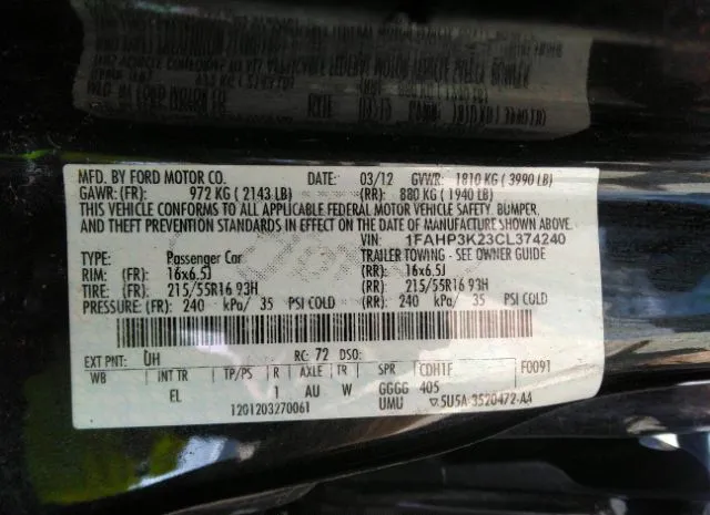 Photo 8 VIN: 1FAHP3K23CL374240 - FORD FOCUS 