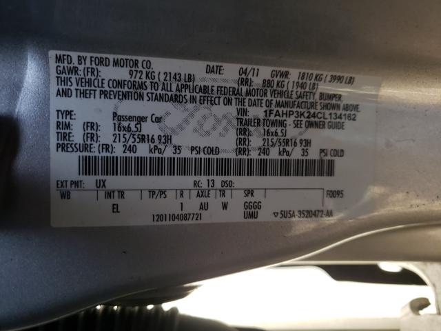 Photo 9 VIN: 1FAHP3K24CL134162 - FORD FOCUS SE 