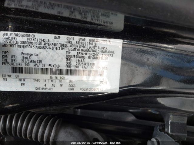 Photo 8 VIN: 1FAHP3K24CL156873 - FORD FOCUS 