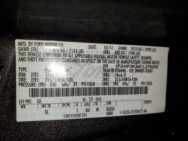 Photo 9 VIN: 1FAHP3K24CL276205 - FORD FOCUS SE 