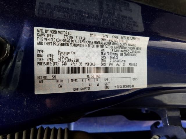 Photo 9 VIN: 1FAHP3K24CL315360 - FORD FOCUS SE 