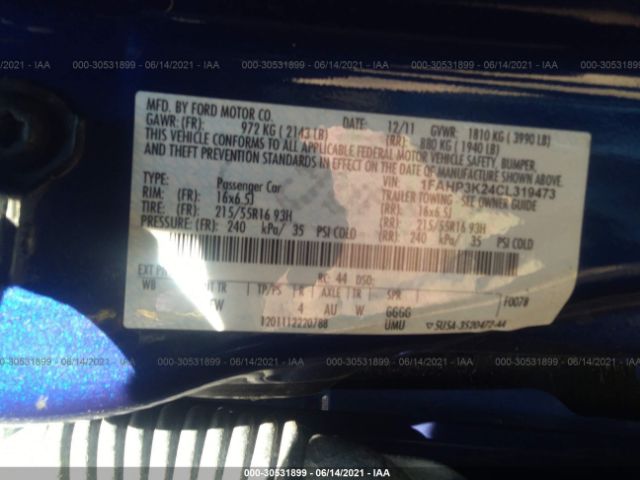 Photo 8 VIN: 1FAHP3K24CL319473 - FORD FOCUS 