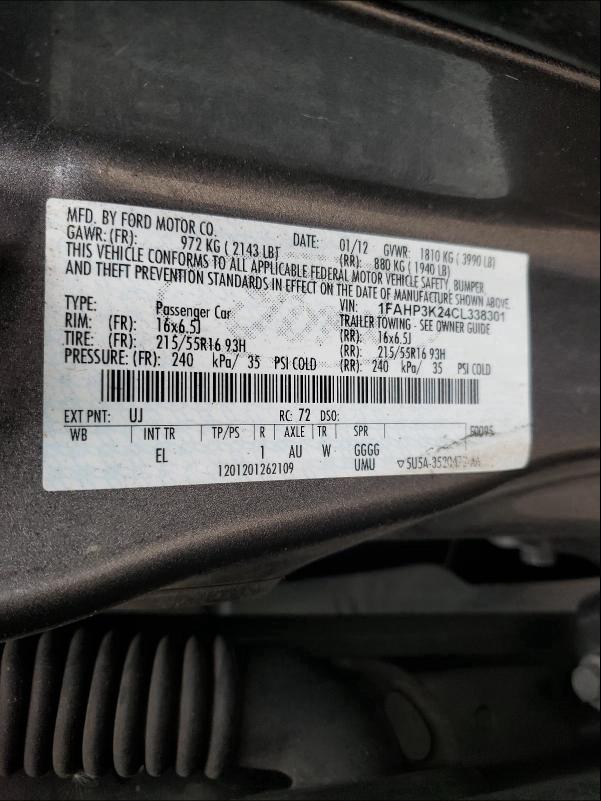 Photo 9 VIN: 1FAHP3K24CL338301 - FORD FOCUS SE 