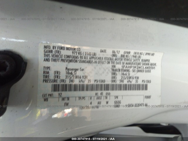 Photo 8 VIN: 1FAHP3K24CL445591 - FORD FOCUS 