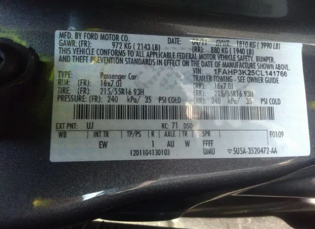 Photo 8 VIN: 1FAHP3K25CL141766 - FORD FOCUS 