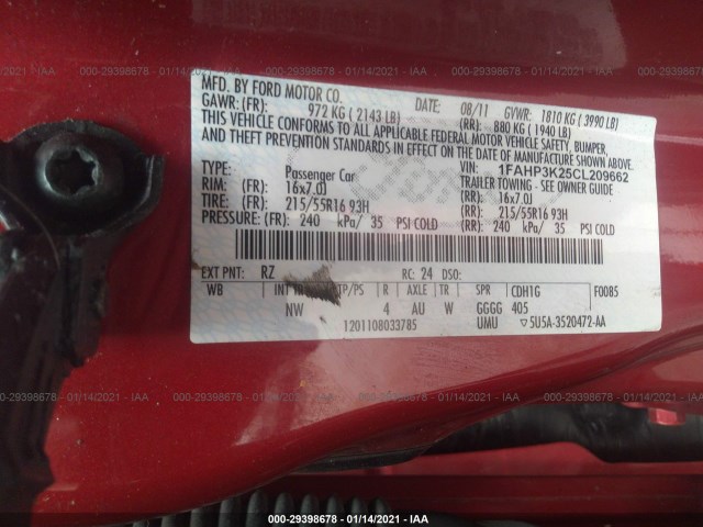 Photo 8 VIN: 1FAHP3K25CL209662 - FORD FOCUS 