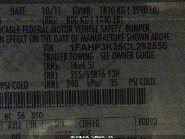 Photo 8 VIN: 1FAHP3K25CL262555 - FORD FOCUS 