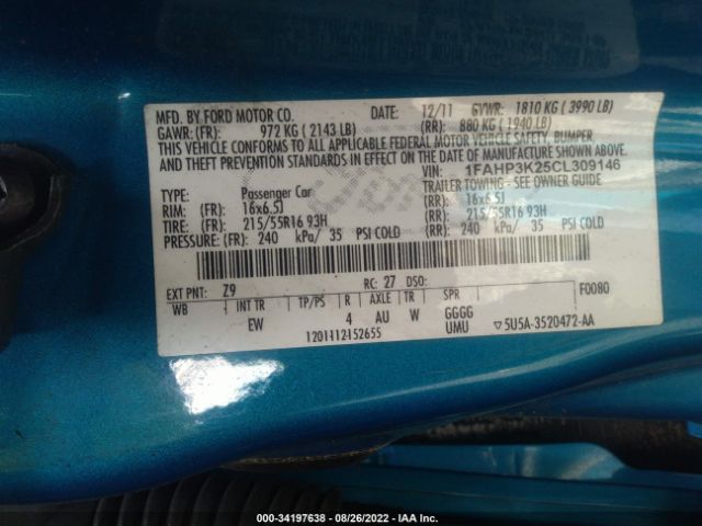 Photo 8 VIN: 1FAHP3K25CL309146 - FORD FOCUS 