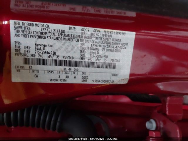 Photo 8 VIN: 1FAHP3K25CL474324 - FORD FOCUS 