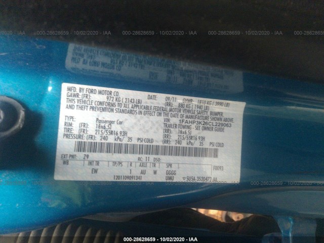 Photo 8 VIN: 1FAHP3K26CL229063 - FORD FOCUS 