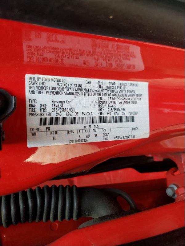 Photo 9 VIN: 1FAHP3K26CL230701 - FORD FOCUS SE 