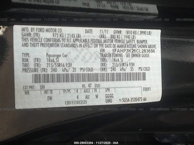 Photo 8 VIN: 1FAHP3K26CL283656 - FORD FOCUS 