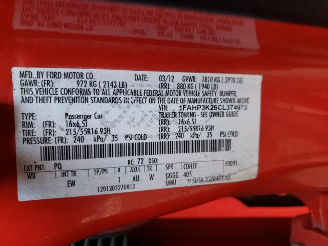 Photo 9 VIN: 1FAHP3K26CL374975 - FORD FOCUS SE 